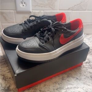 Nike Black and Red Air Jordan Retro 1 Elevate Low Sneakers